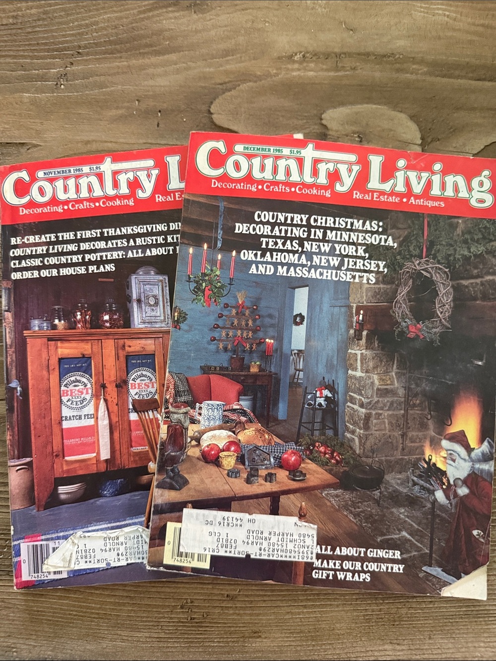 Vintage Country Living Magazines- Nov. & Dec 1985 Holiday Issues